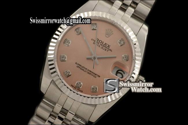 Midsize Rolex SS Jubilee Rose Gold Diam Swiss Eta 2836-2 Replica Watches