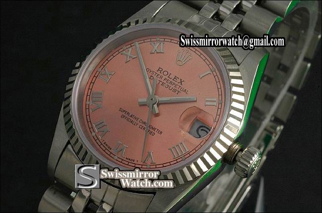 Midsize Rolex SS Salmon Dial, Roman Makers Swiss Eta 2671-2 Replica Watches
