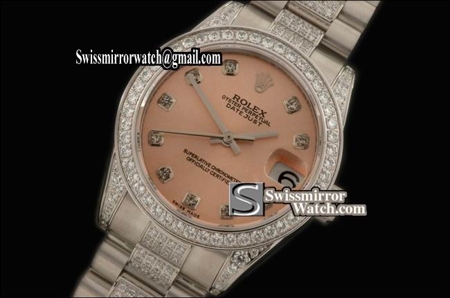 Midsize Rolex SS Jubilee Diam Bez/M-Link R-Gold Diam S-Eta 2836-2 Replica Watches