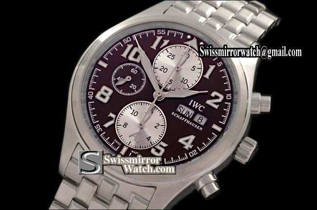 IWC antoine de saint exupery Chrono SS/SS Brown Asia 7750 Replica Watches