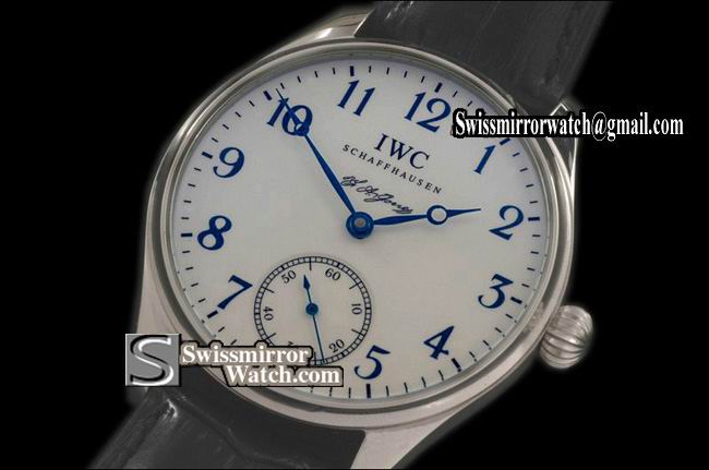 IWC F A Jones SS White/Blue Num Decorated Bridges Unitas Replica Watches