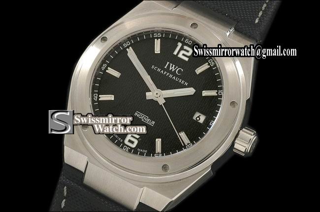 IWC Ingenuier SS Black In Nylon Strap Swiss Eta 2824-2 Replica Watches