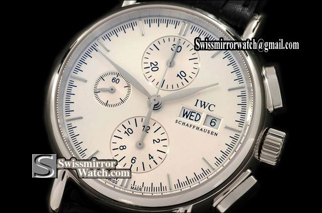 IWC Portofino Chronograph SS/LE White A-7750 28800bph Replica Watches