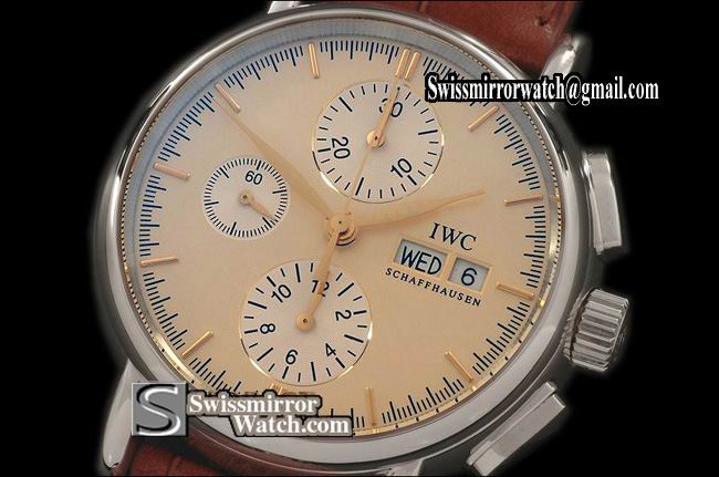 IWC Portofino Chronograph SS/LE Cre/YG A-7750 28800bph Replica Watches