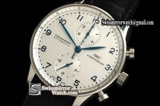IWC Portuguese Chrono Auto SS White/White Asia 7750 Replica Watches