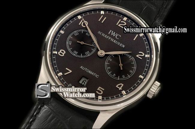 IWC Portuguese 7 Days SS/LE Grey Asia 21J 21600bph Replica Watches