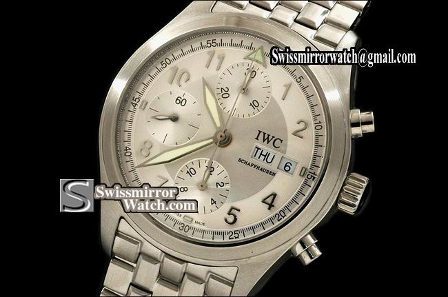 IWC Spitfire Chronograph SS White Asia 7750 Chronos 28800bph Replica Watches