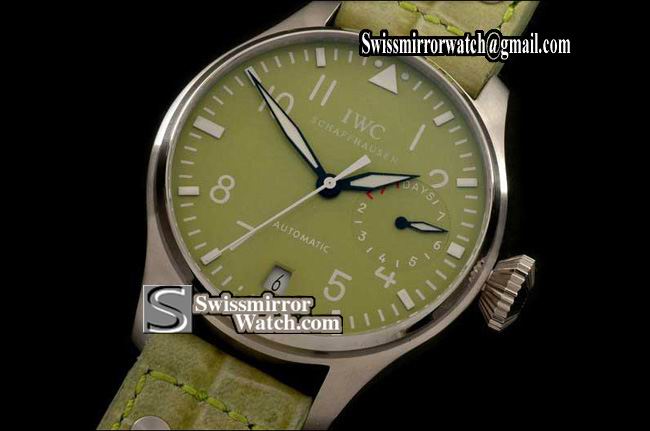 IWC Big Pilot CERLATI Limited Ed SS/LE Green Asia Auto 25J Replica Watches