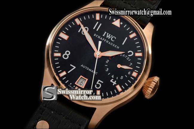 IWC Big Pilot TOURNEAU Limited Ed RG/LE Black Asia Auto 25J Replica Watches