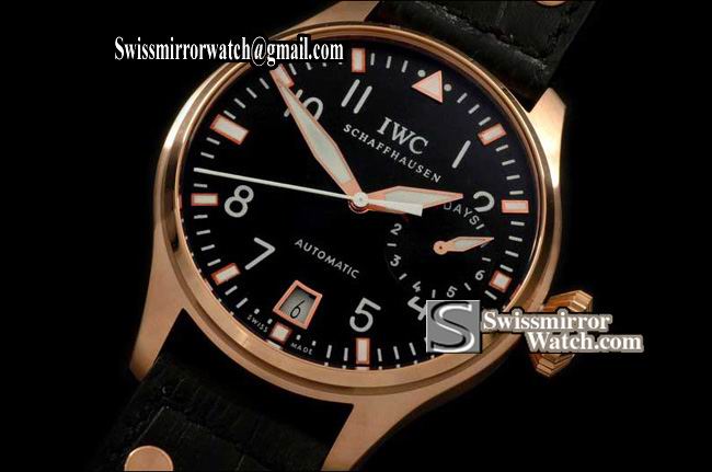 IWC Big Pilot TOURNEAU Limited Ed RG/LE Black Asia Auto 25J Replica Watches