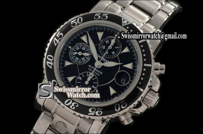 Mont Blanc Sport Chrono 200m SS/SS Black Asia 7750 28800bph Replica Watches