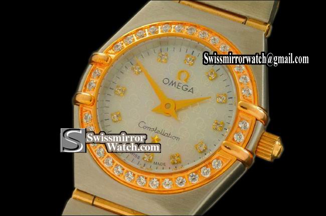 Omega Constellation 18K Wrapped TT Constellation Ladies Insignia White Diamond Replica Watches