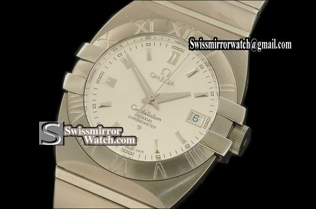 Omega Constellation Double Eagle Men SS Silver Swiss Eta 2836-2 Replica Watches