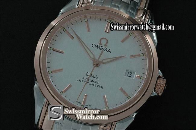 Omega De Ville Two-tone SS/RG White Dial in Swiss Eta 2824-2 Replica Watches