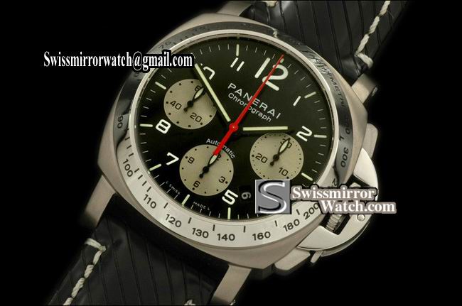 Panerai Luminor Pam 108 AMG 40mm Chrono SS/LE Black Asia 7750 Replica Watches