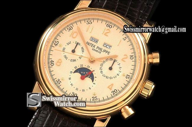 Patek philippe Perpetual Calender YG Gold In Swiss Eta 2836-2 Replica Watches