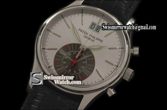 Patek philippe 5960P Complicated Chronograph SS/LE White Swiss Quartz Replica Watches