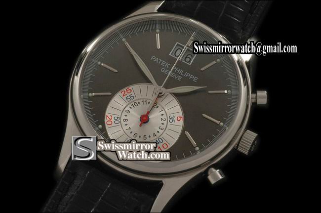 Patek philippe 5960P Complicated Chronograph SS/LE Black Swiss Quartz Replica Watches