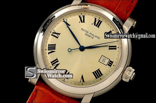Patek philippe Calastrava 5107 SS Cream Roman 2892-2 Replica Watches