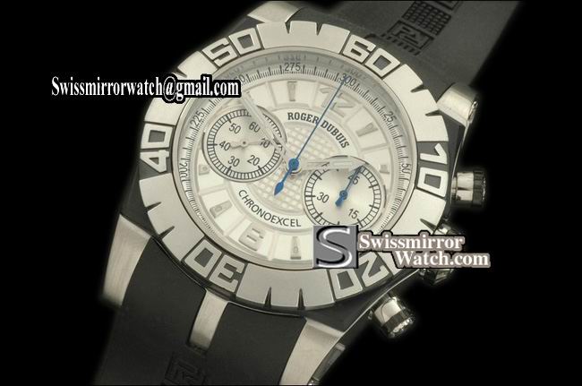 Roger Dubuis Chronoexcel SS/RU/Blk White Manual HW Chrono Replica Watches