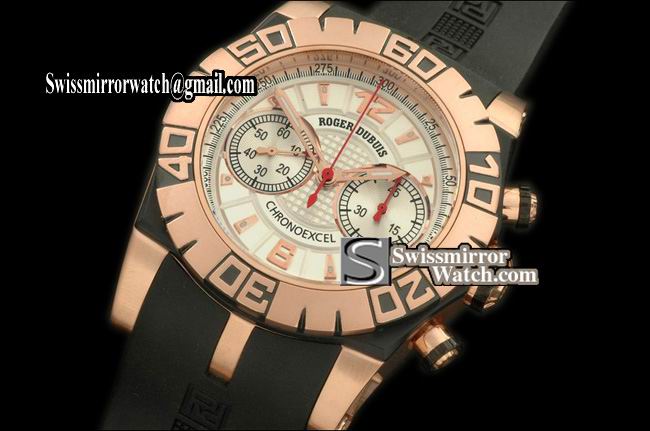 Roger Dubuis Chronoexcel RG/RU/Blk White Manual HW Chrono Replica Watches