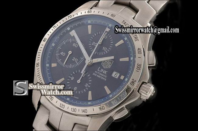 Men Tag Heuer Link Chronograph SS Blue, Working Chronograph Replica Watches