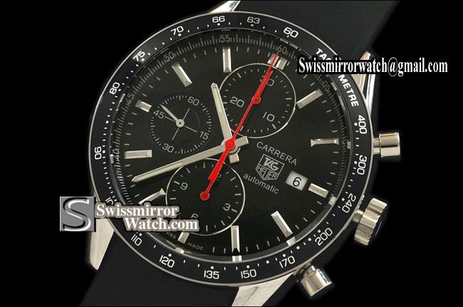 Tag Heuer Carrera Racing Chronograph SS Black Asia 7750 28800bph Replica Watches