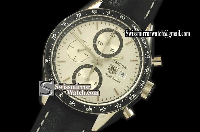 Tag Heuer Carrera Automatic Chronograph SS/LE White A-7750 Replica Watches