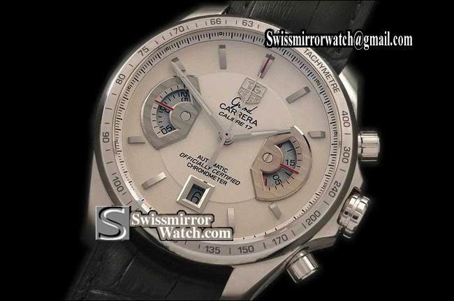 Tag Heuer Grand Carrera SS/LE White A 7750 Sec@3 Replica Watches