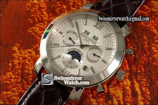 Vacheron Constantin Perpetual Calender SS White in Swiss Eta 2836-2 Replica Watches