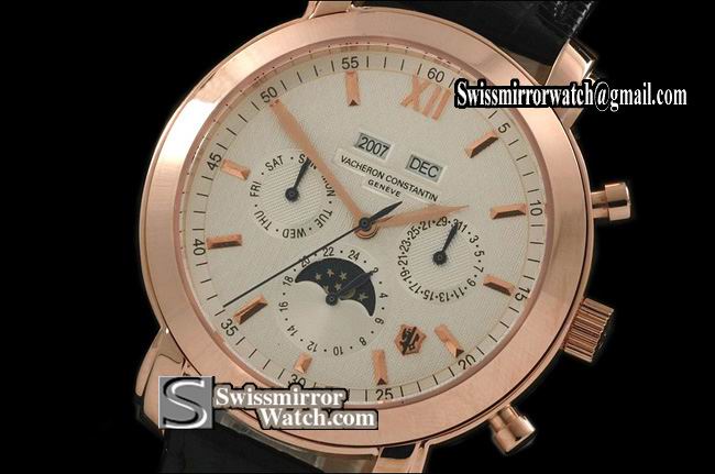 Vacheron Constantin Perpetual Calender RG White in Swiss Eta 2836-2 Replica Watches