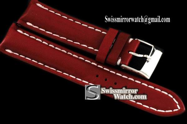 Replica Breitling Leather strap Burgundy W/Buckle - For 42/44mm watches