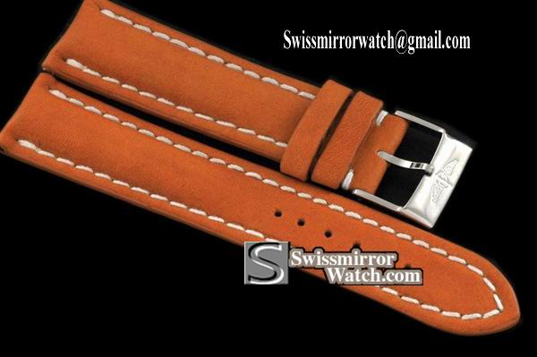 Replica Breitling Leather strap Mustard W/Buckle - For 42/44mm watches
