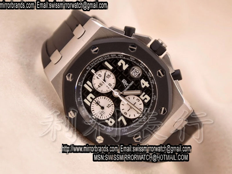 Luxury Audemars Piguet Royal Oak Chronograph SS/LE Black Swiss 7750 Sec@12