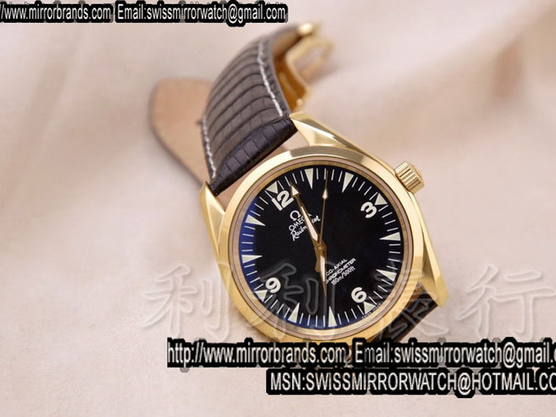 Perfect 1:1 Copy Omega Railmaster FG Black 39mm 110th Limited Ed Leather Swiss Eta 2824 Replica Watches
