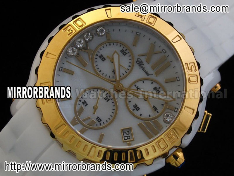 Luxury Chopard Happy Sports Chrono Ceramic/YG/RU Swiss Eta Q