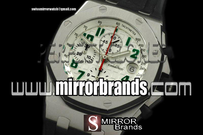 Luxury Audemars Piguet Royal Oak Chronograph SS/RU White A-7750 Sec@12