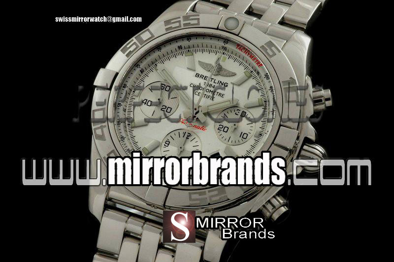 Luxury Breitling Chronomat B01 SS/SS White Sticks A-7750 Ult V 316F