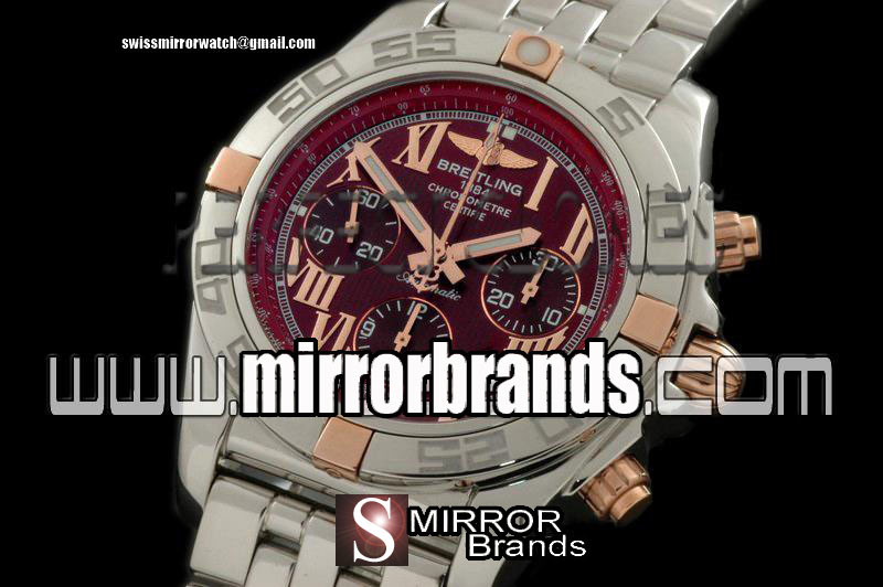 Luxury Breitling Chronomat B01 SS/RG/SS Red Roman A-7750 Ult V 316F