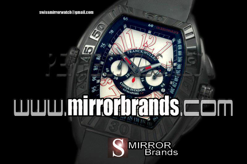 Luxury Franck Muller Conquistador S'Pore GP RU/LE White Jap Quartz Chrono