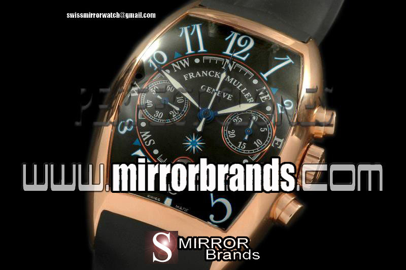 Luxury Franck Muller Casablanca Chrono Limited Ed RG/RU Black A-7750