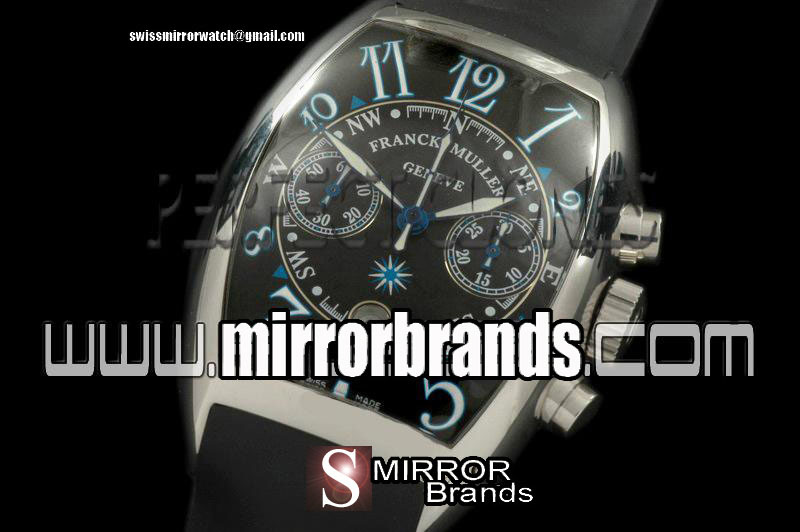 Luxury Franck Muller Casablanca Chrono Limited Ed SS/RU Black A-7750