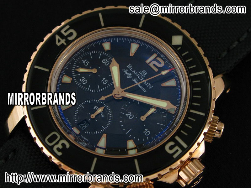 Luxury Blancpain 50 Fathoms Chronograph Limited Edition Rose Gold Black Dial