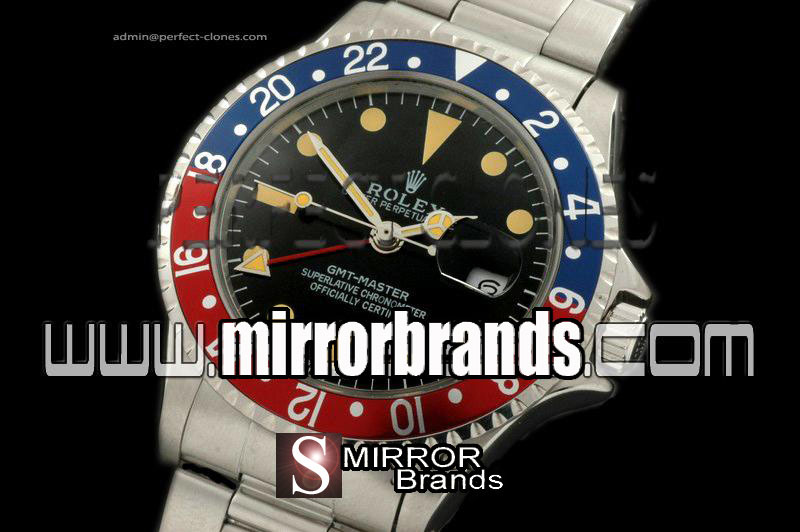 Luxury Rolex Vintage GMT SS Blue/Red Bezel Swiss Eta 2836/1570