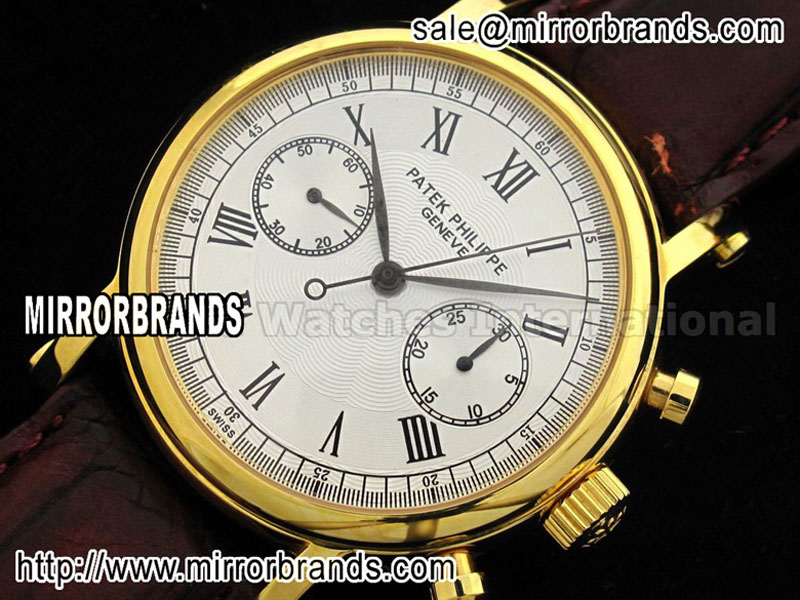 Luxury Patek Philippe Grand Complications Hand-Winding Chronograph SS White Dial