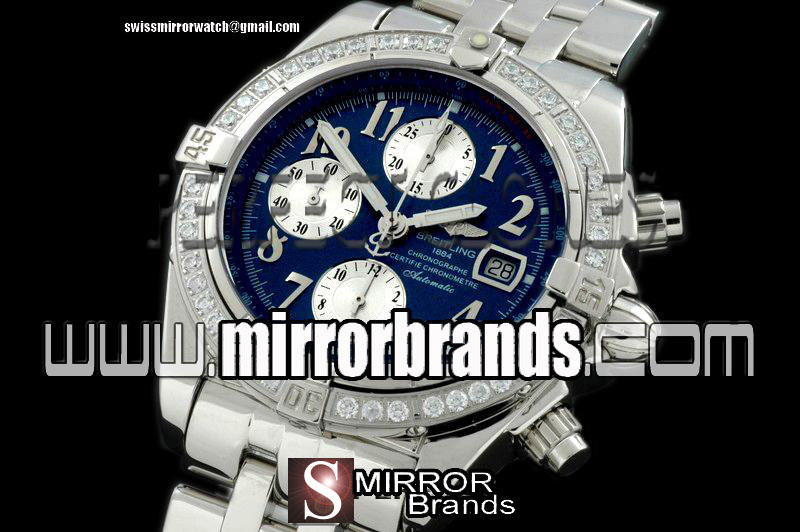 Luxury Breitling Chronomat Evo SS Blue Numeral A-7750 28800