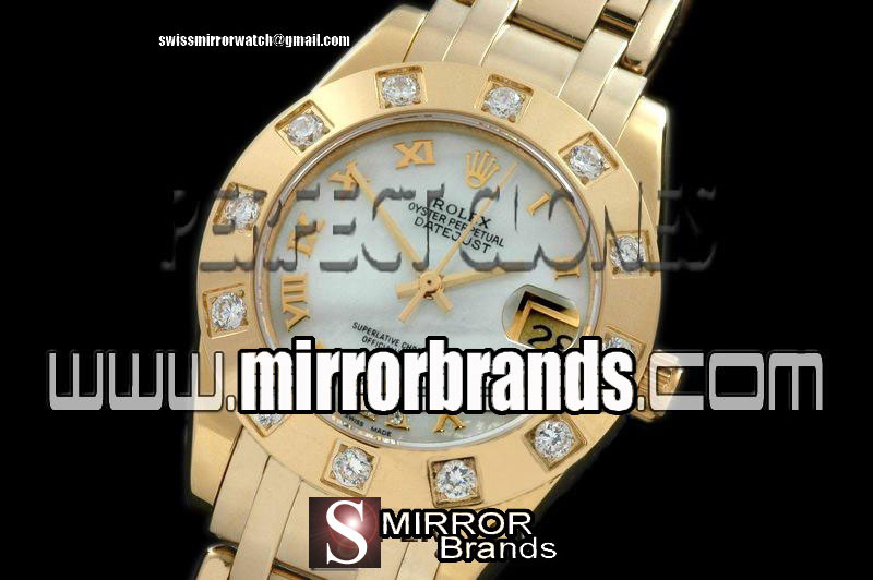 Luxury Rolex FG 12 Diam Bez M-White Roman Swiss Eta 2836-2