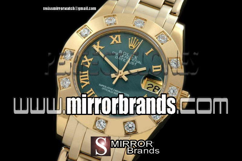 Luxury Rolex FG 12 Diam Bez MOP Black Roman