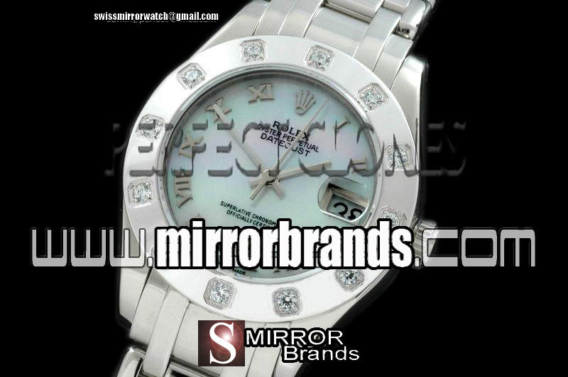 Luxury Rolex SS 12 Diam Bez M-White Roman Swiss Eta 2836-2
