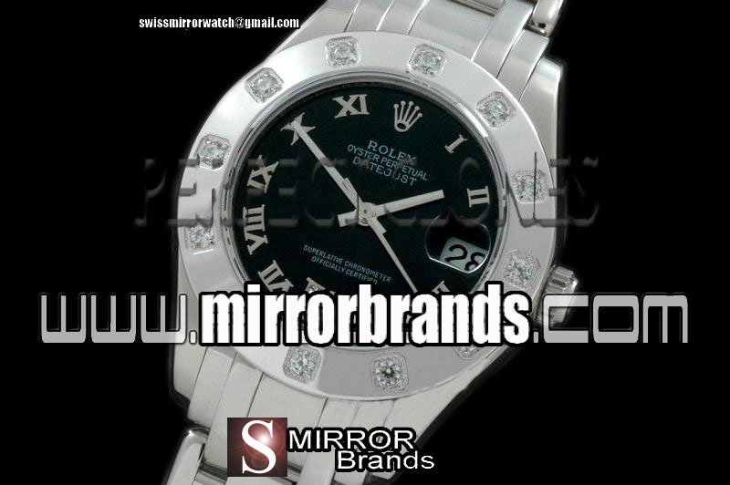 Luxury Rolex 12 Diam Bez Black Roman Swiss Eta 2836-2-2